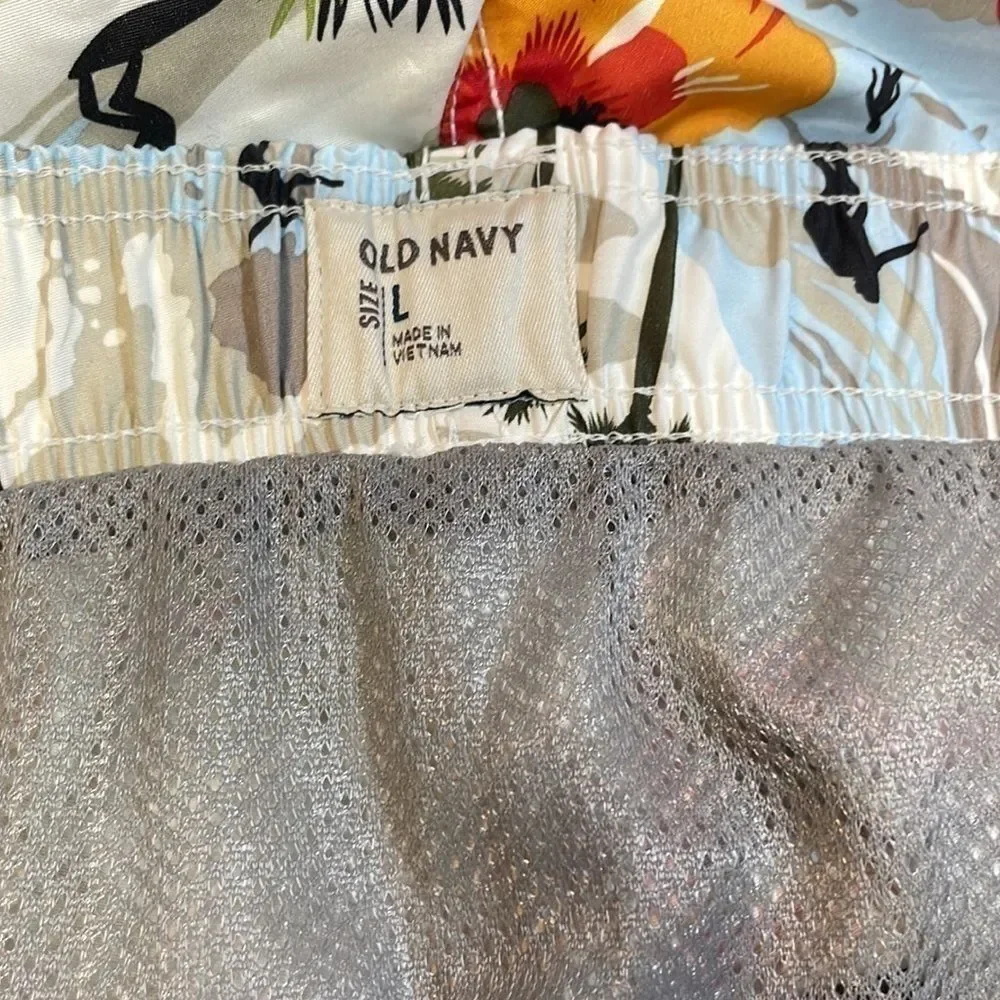 Old Navy Men Tropical Print Swim Trunks Size L